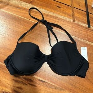 Cupshe black underwire swim top size large NWOT